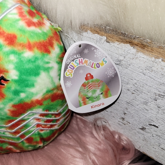Squishmallow 10” Kinara Christmas Ornament Red Green Tie Dye Holiday New W/ Tags - Picture 4 of 13
